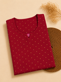Sneyura Pink Hearted Printed Kurthi for Women