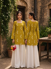 Premium Trendy Yellow Floral Printed Back Dori Kurti Top