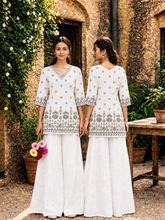 Premium White Hand Block Printed Short Top for Women