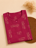 Sneyura Pink Ethnic Printed Kurthi for Women