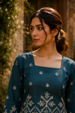 Premium Trendy Peacock Green Floral Printed Back Dori Kurti Top