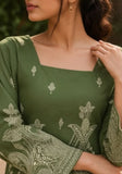 Premium Trendy Light Green Floral Printed Back Dori Kurti Top