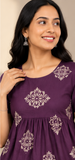 Premium Trendy Printed Violet Peplum Top