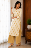 Sneyura White Gold Printed Kurthi for Women