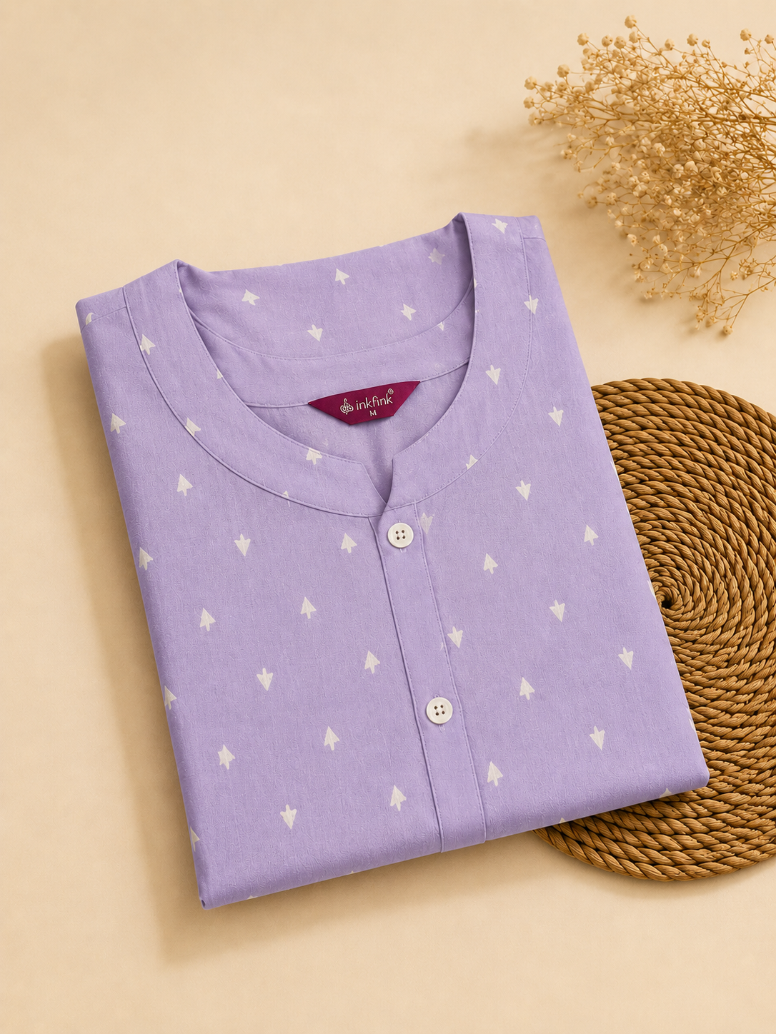 Sneyura Lavender Printed Kurthi for Women