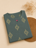 Sneyura Sage Blue Printed Kurthi for Women