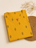 Sneyura Mustard Printed Kurthi for Women